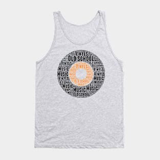 Love Vinyls Old School Music Word Cloud Tank Top